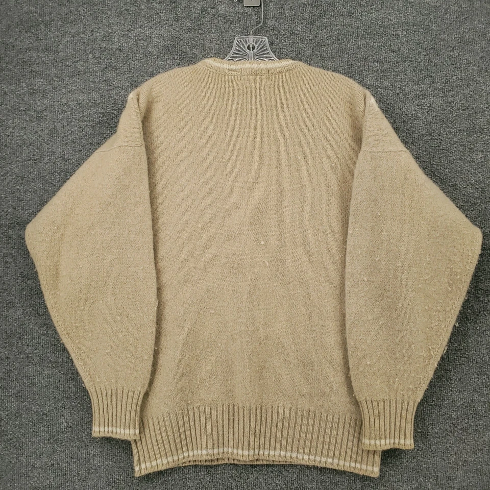 Savile Row Sweater Mens XL Beige Supersoft Wool Shetland Crew Neck Pullover - Image 2 of 4
