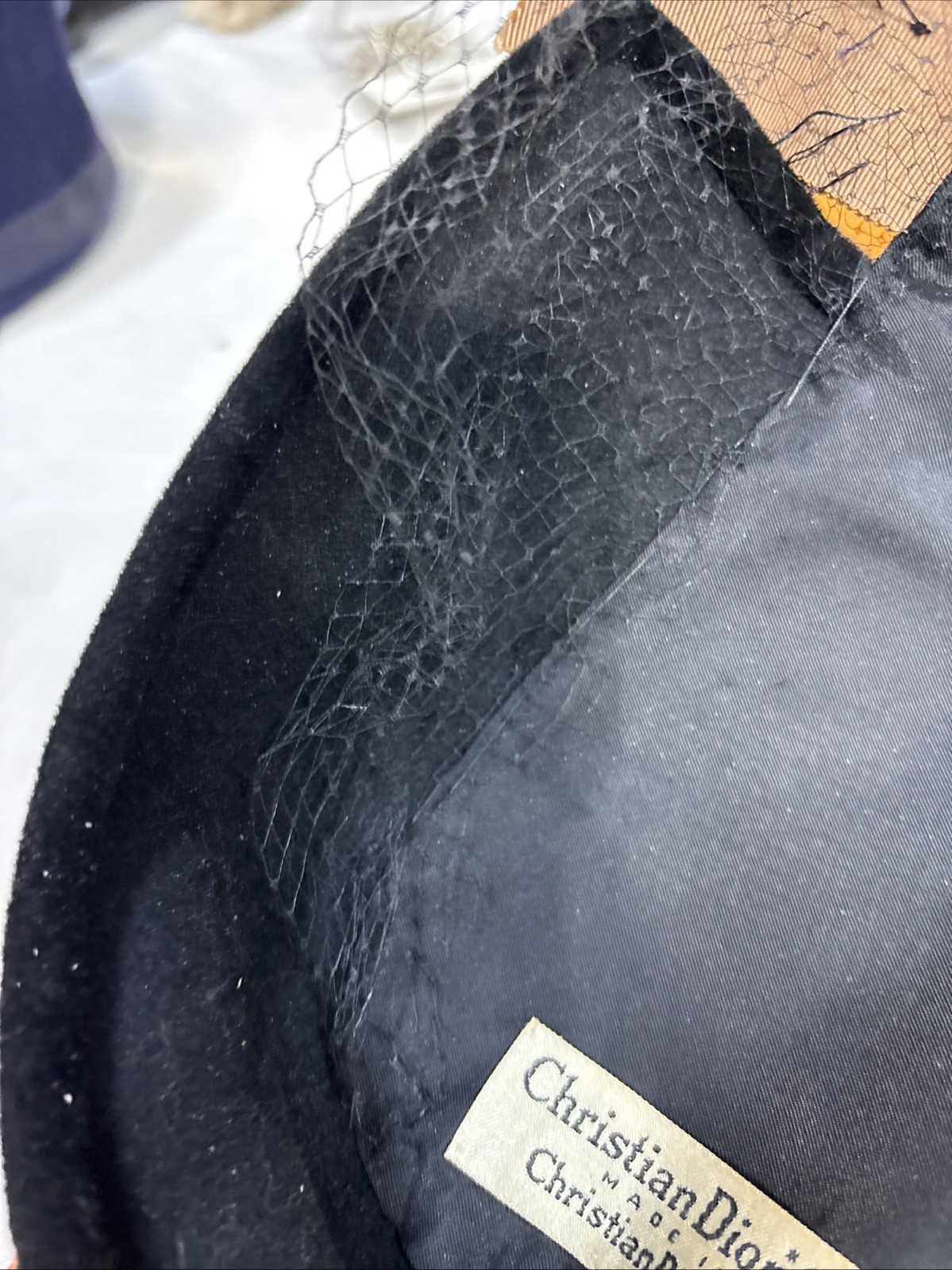 N-15-Vintage CHRISTIAN DIOR 1950-60s Black Velvet Sequins Hat New York 2 Hat Pin thumbnail 12