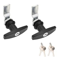 2 Packs T-Handle Door Lock, Truck Camper Trailer Locking Latch, Keyed Alike B...
