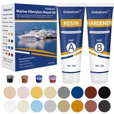Globalcom Fiberglass Boat Repair Kit, Color The size is suitable., White