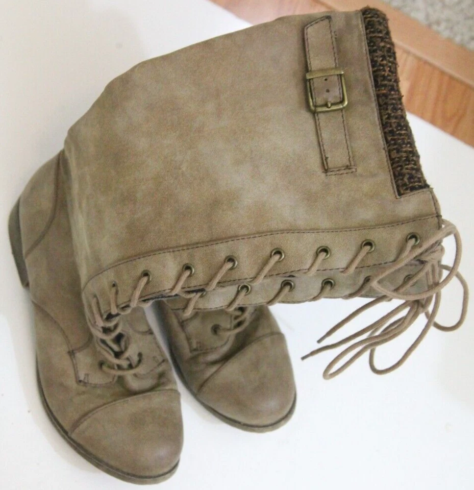 Botas para mujer Jellypop imitación cuero Emelia cremallera lateral marrón talla 8M A8 Foto 3 de 4