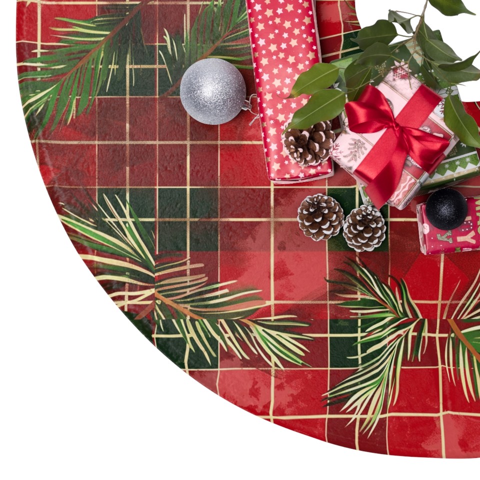 Red Green Christmas Plaid Option 16 Christmas Tree Skirts eBay