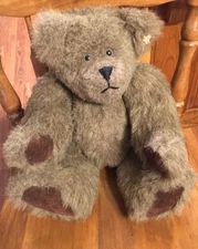 Fully Jointed Teddy Bear Leather Pads Paws Ear Button