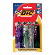 BIC Special Edition Fashion Series Lighter Assorted Designs 4-Pack