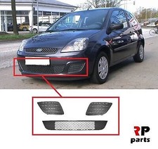 FOR FORD FIESTA 2005 - 2008 NEW FRONT BUMPER LOWER GRILL PAIR SET BLACK NO FOG