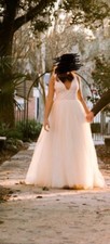 modern trousseau beaded bodice ball gown with a custom skirt size 10