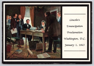 Painting of Lincoln's Emancipation Proclamation Washington DC 1863 Postcard