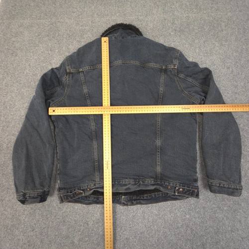 Levi's Jacket Mens MEDIUM Blue Trucker Long Sleeve Fleece Lined Button Up Size M - Picture 6 of 8