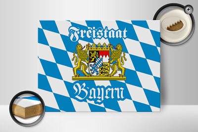 Schatzmix Freistaat Bayern Wappen Metallschild – Dekoratives Blechschild 20x30 Cm, Perfekt Als Wanddeko Oder Geschenk