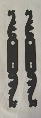 Ancienne Paire de Plaque De Porte Fer Forgé - Photo 1/3
