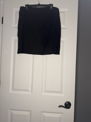 Loft Linen Blend Pencil Skirt Black Size 14  Nwt 59.99