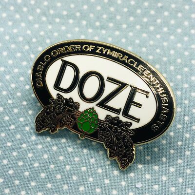 DOZE Homebrew Beer Club Enamel Lapel Pin Diablo Order of Zymiracle Enthusiasts