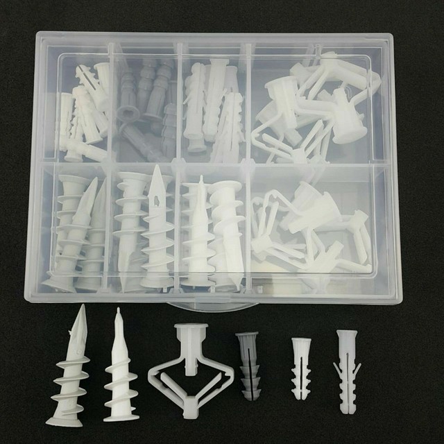45pc Molly Bolt Assortment Assorted Set Plastic Nylon Drywall Anchor 6