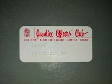 Vintage Quantico Officers' Club membership card
