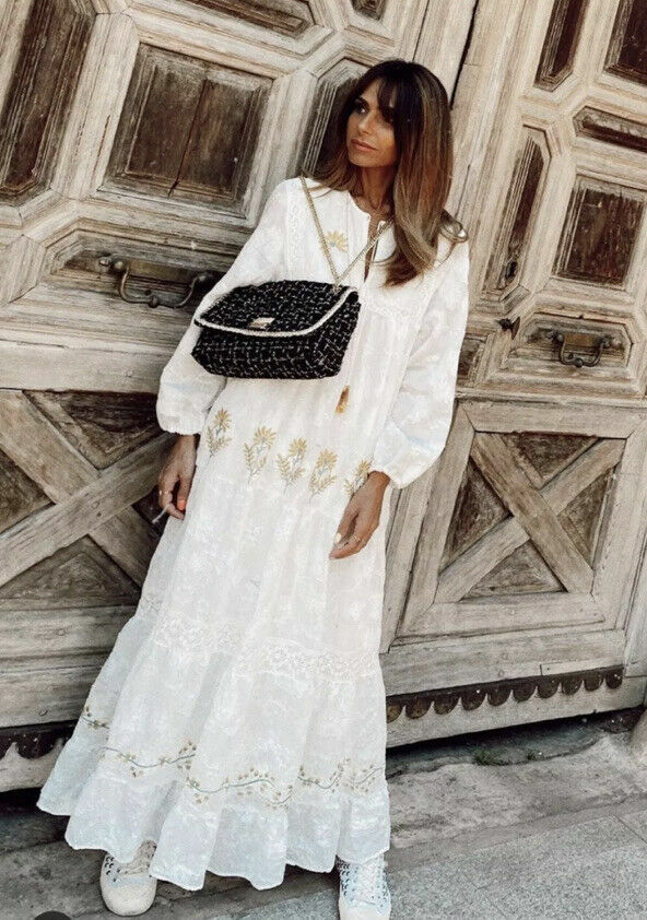 NWT ZARA CROCHET WHITE EMBROIDERED DRESS MAXI 4786/062 NWT ZARA CROCHET WHITE EMBROIDERED DRESS MAXI 4786/062