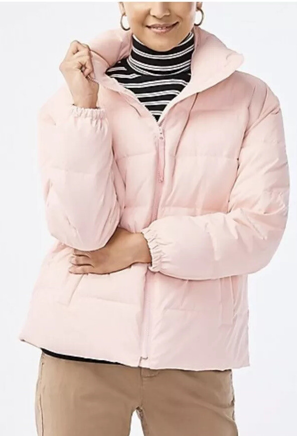 172. J. Crew Short Funnelneck Puffer Jacket $148 Petal Pink $148 L