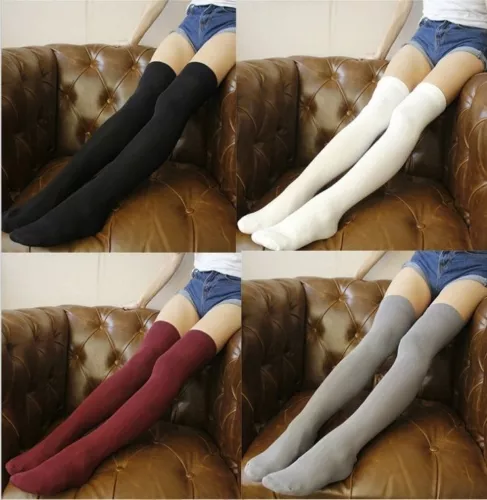 Kniestrümpfe Aus Stretch-Baumwolle Für Damen Und Mädchen Overknee-Socken ≌ - Bild 1 von 20