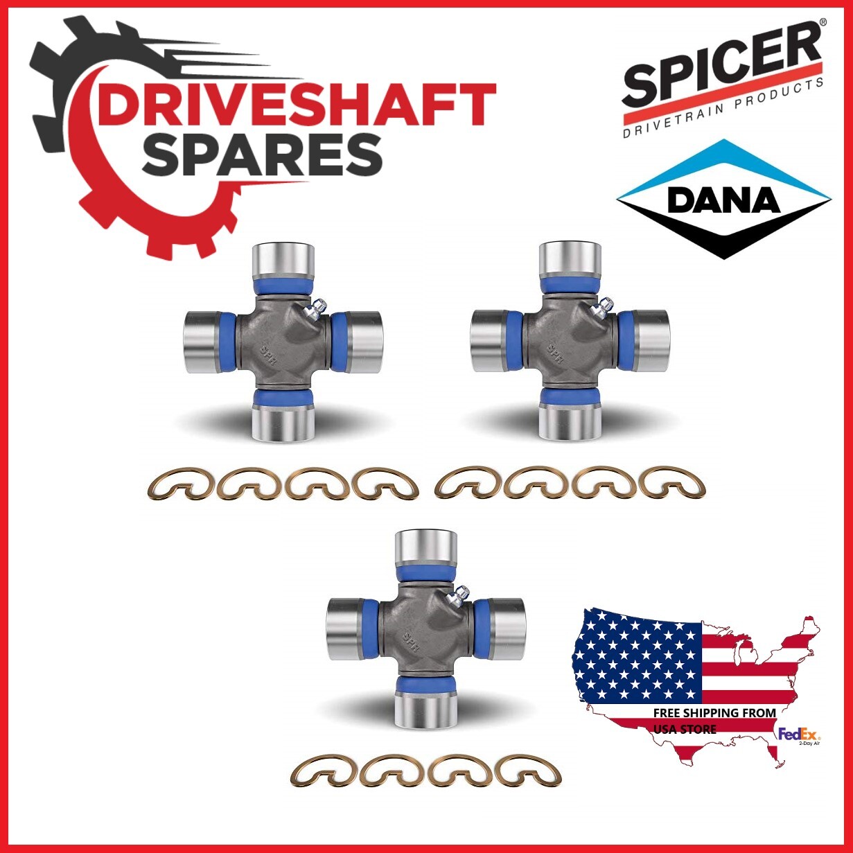 (3x) 5178X, SPICER UJoint Outside Snap Rings 1350 Series, Greaseable. eBay