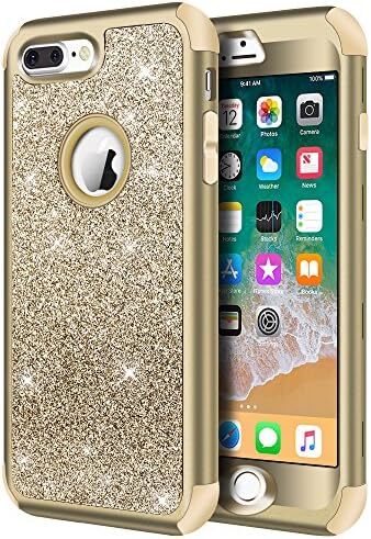 for iPhone 8 Plus, iPhone 7 Plus Case, Heavy Duty Protective Bling Glitter Spark