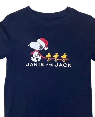 Janie and Jack Peanuts Snoopy Christmas Shirt Size 6 Long Sleeve T-Shirt Top - Picture 3 of 7