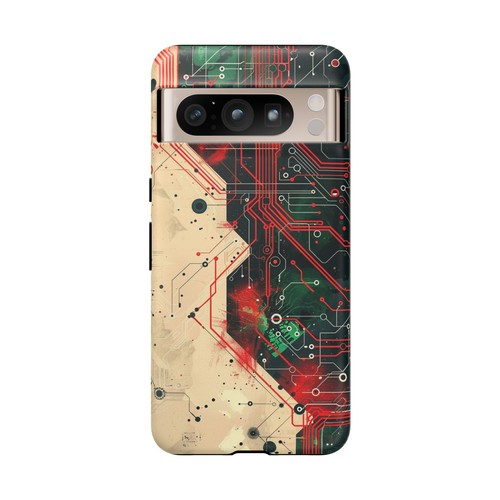 For iPhone | Samsung Galaxy | Pixel Phone Case - Circuit Board Chip Red Green - 第 198/210 張圖片