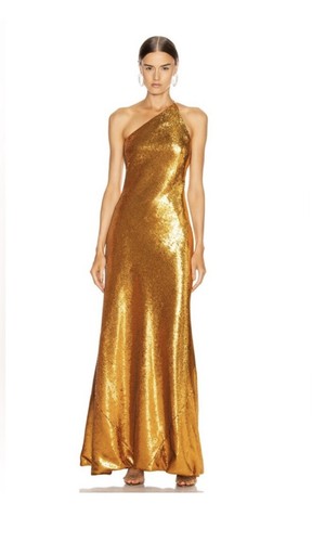 Galvan London Gilded Roxy One Shoulder Stunning Gown Size 2 - Picture 3 of 9