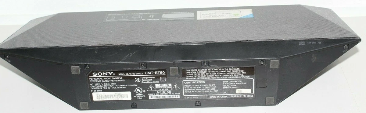 Sony CMT-BT60 Personal Audio System Bluetooth Speaker FM AM Radio - Used  00799