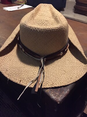 Chapeau De Cow-boy Panama Montecarlo Bullhide Authentique - Taille L, Paille Et Brun