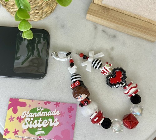New Sweet Bean Mouse Handmade Phone Chain | PopMart | Hand-Painted Beads & More! - Zdjęcie 6 z 6