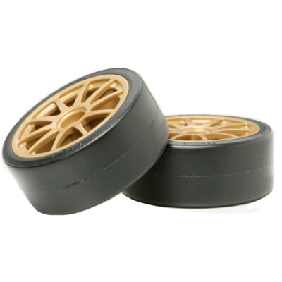 NEW Tamiya Drift Tires Type D & Wheels 2 Fits All Touring Cars FREE US SHIP