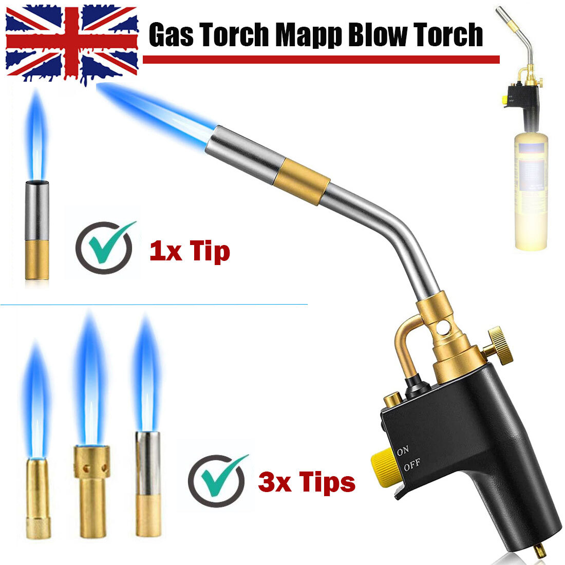 NyuOurea Propane Torch Head, Propane Torch With One-Button Ignition