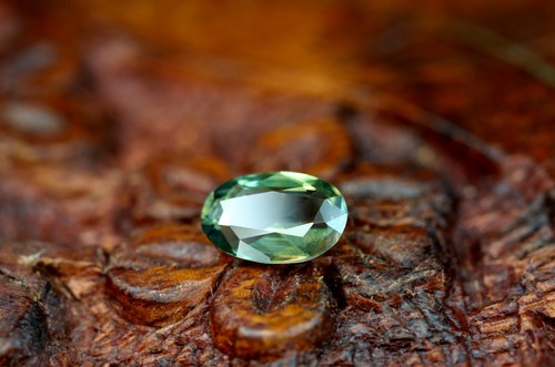 Zertifizierter 1,12ct natürlicher unbeheizter grüner Saphir SI Reinheit Rosenschliff oval 7x5mm - Bild 4 von 4