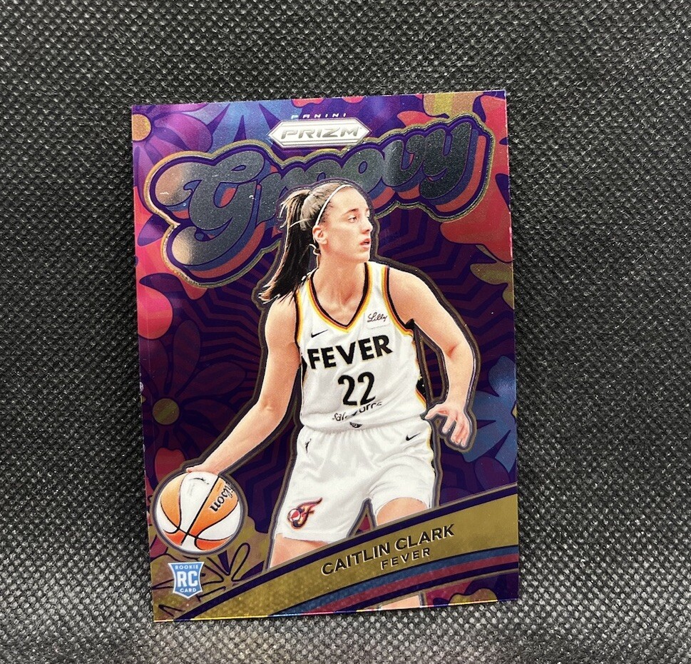 Caitlin Clark Rookie Card GROOVY Insert 2024 Panini Prizm WNBA #13 INDIANA RC