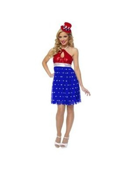 patriotic dress for women Sleeveless Flag Print Tiered Ruffle Mini – Canary Houze length Dress covers your waist and hip for comfortable wearing Frostluinai Women American Flag Dress