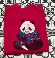 Sudadera Pullover Grande Vintage Años 80 Oso Panda Estampado Animal Años 80 Cuello Redondo