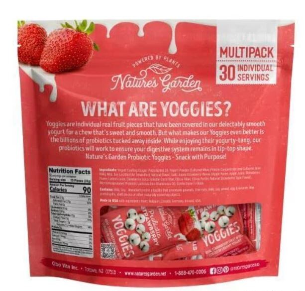Nature's Garden Probiotic Yoggie Bites Strawberry, 21oz (30 x 0.7
