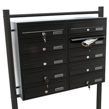 Cassetta postale condominiale 10 posti nero Casellario postale con supporto