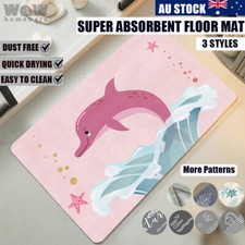 Super Absorbent Bath Mat Non-Slip Quick Drying Bathroom Rug door Floor Carpet F