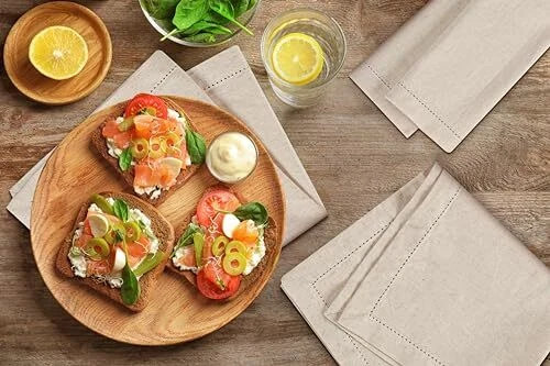 Color Blend Cotton Linen Napkins Set of 12 - 18" x 18" (Set of 1) Natural - Image 2 of 4