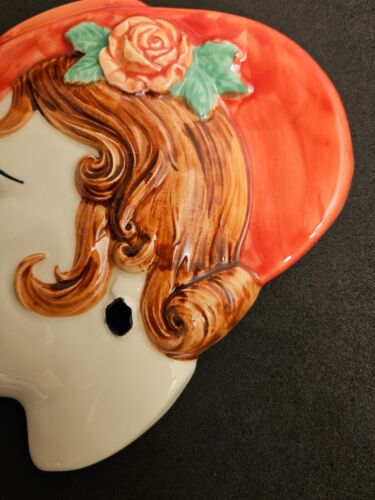 Moorland Pottery Chelsea Works Art Deco Themed Face Wall Plaque /Mask (i - Picture 3 of 8
