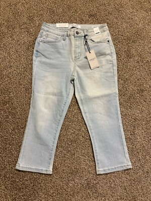 Judy Blue Jeans Women Sz 7/28 Light Wash Skinny Fit Capri Mid