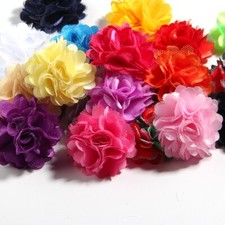 5CM 2" Fashion Mesh Silk Fabric Flowers For Hair Accessories Rosettes Satin Hair