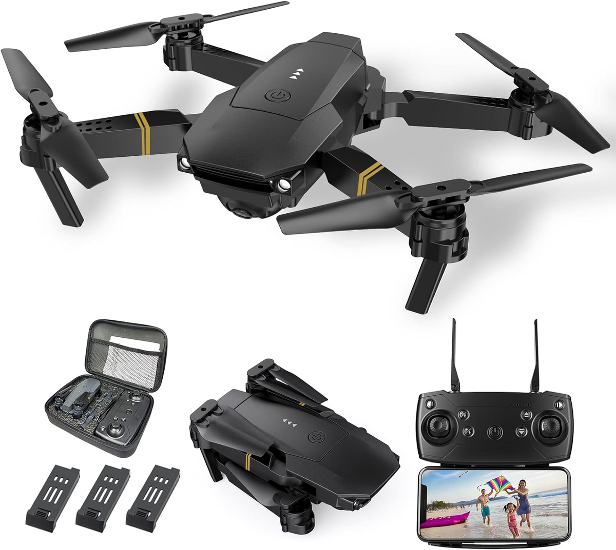 Drone E99 Pro avec 4K HD caméra - Noir