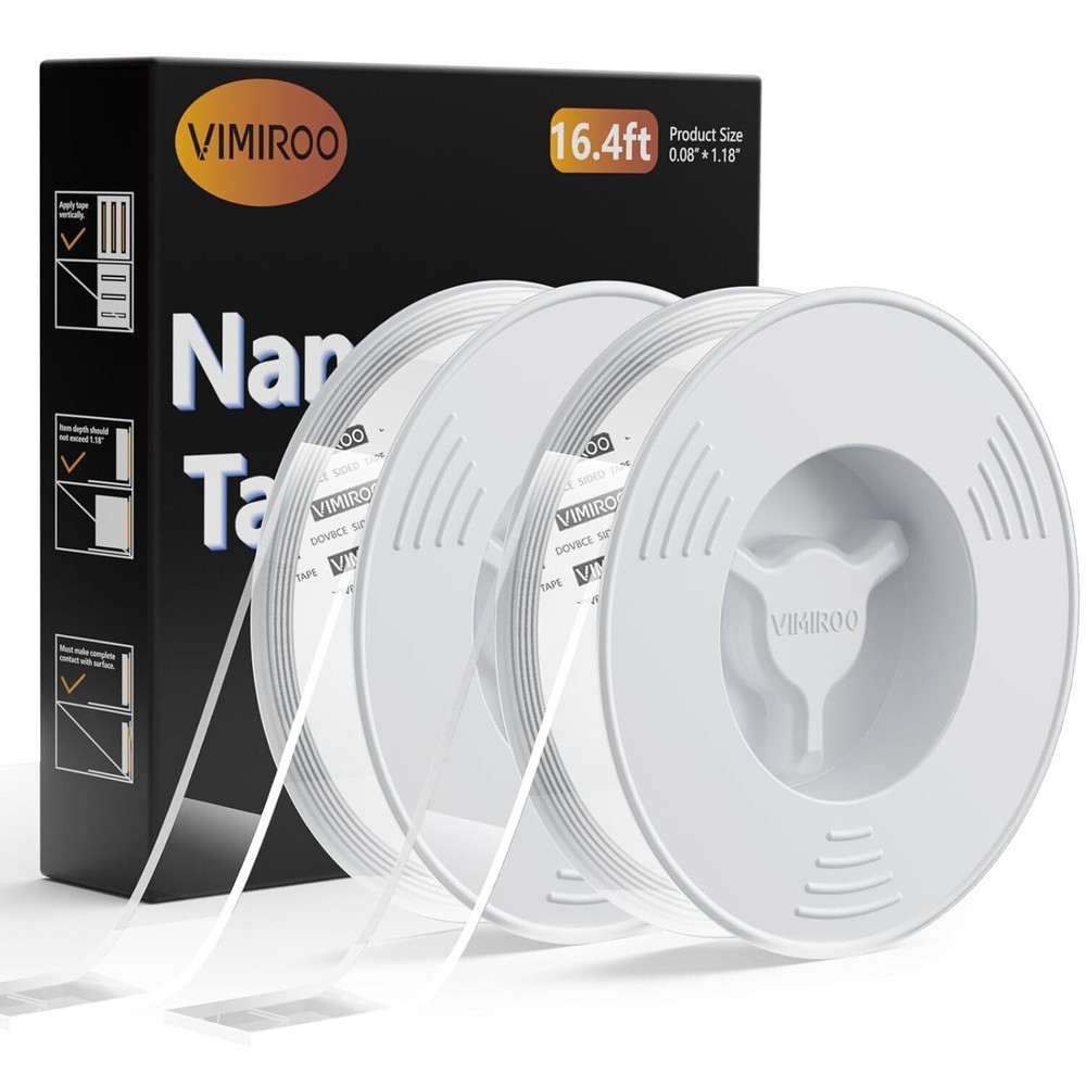 2 Pack Double Sided Tape Heavy Duty Extra Large 16.4FT Nano Double Sided Moun...