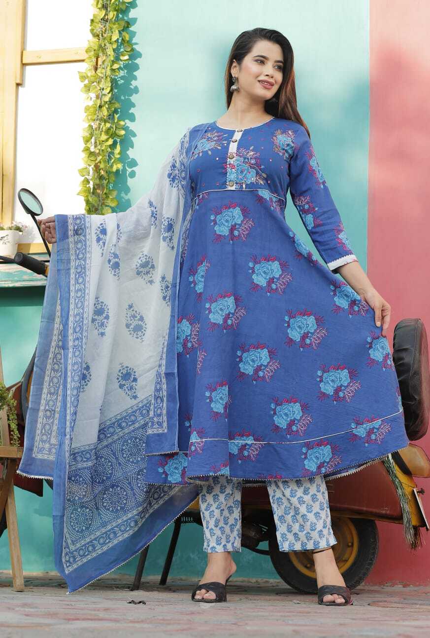 printed suit frock design