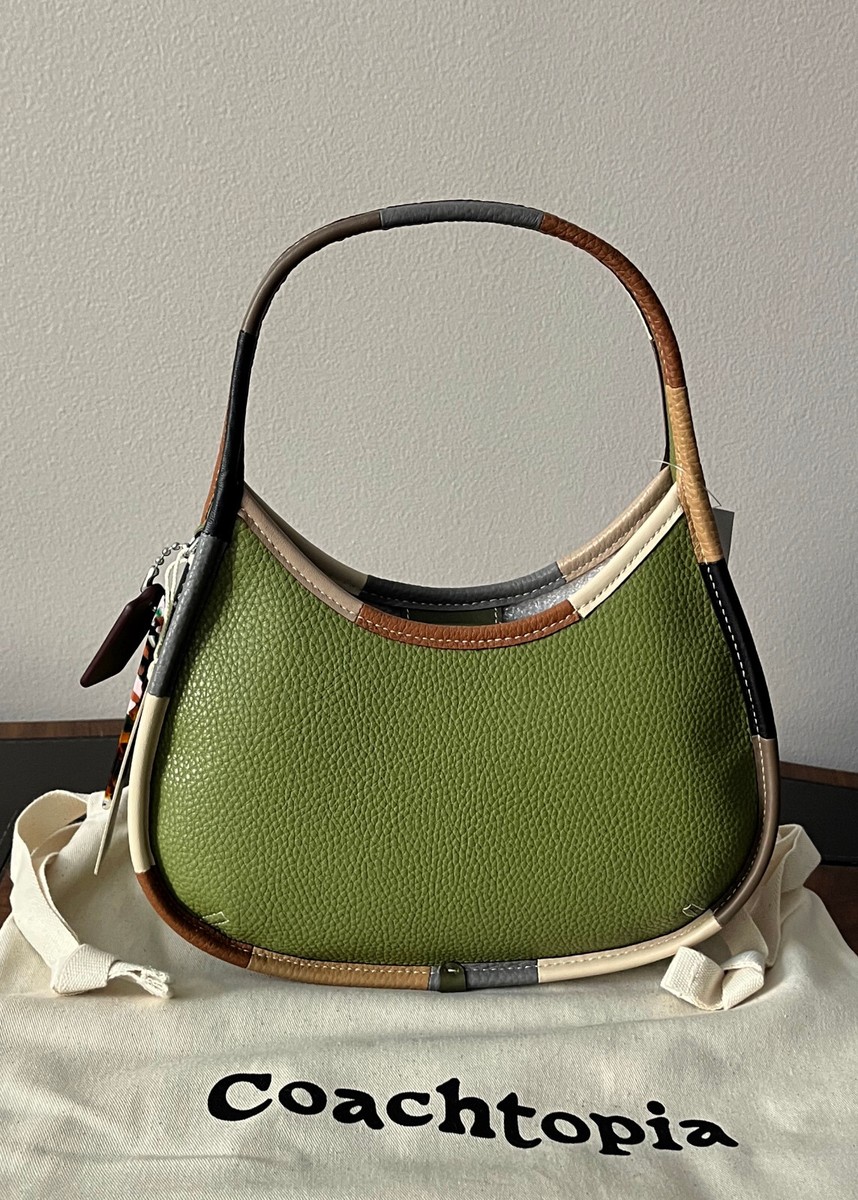 バッグ Coach Ergo Flap Shoulder Bag Green COACH Ergo Flap Shopper Leaf Green Leather Shoulder Bag | eBay