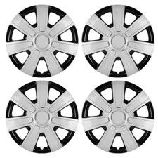 14 Set Of 4 Wheel Covers Snap On Full Hub Caps R14 Tiresteel Rim Black-silver 14 Set Of 4 Wheel Covers Snap On Full Hub Caps R14 Tiresteel Rim Black-silver