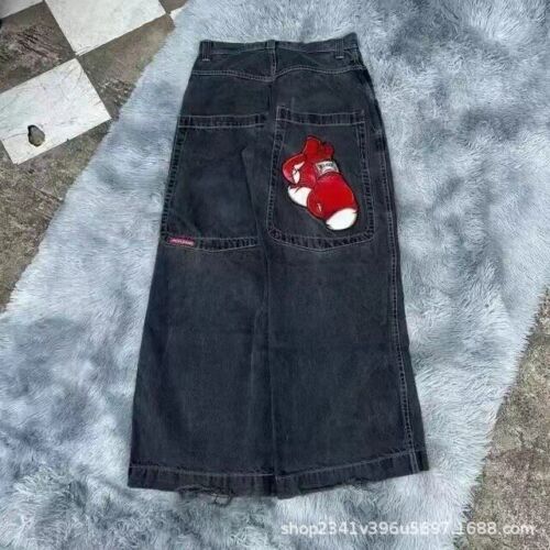 Baggy Jeans Yk2Vintage Washed Haft Hip Hop Męskie dżinsy - Zdjęcie 29 z 35
