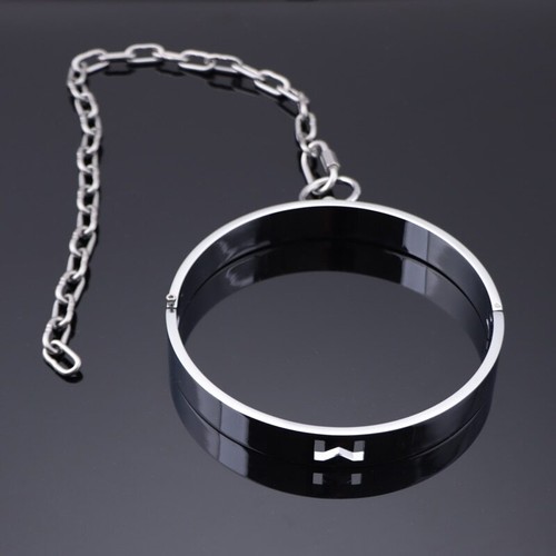 NEW Metal Wrist Handcuffs Ankle Cuffs with Chain Neck Collar Restraints Adult - Picture 11 of 16