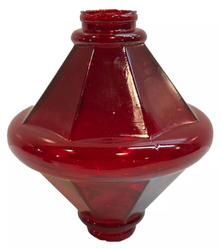 Magnificent Antique Ox Blood Red Unembossed Cone Lightning Rod Ball